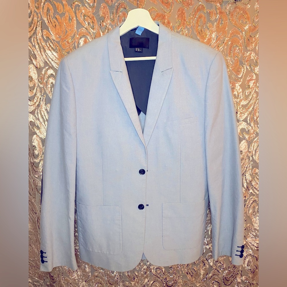 H&M Light Blue Twill Blazer